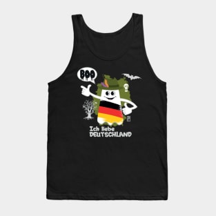 BOO GHOST with a German flag "I love Germany" - cute Halloween Tank Top